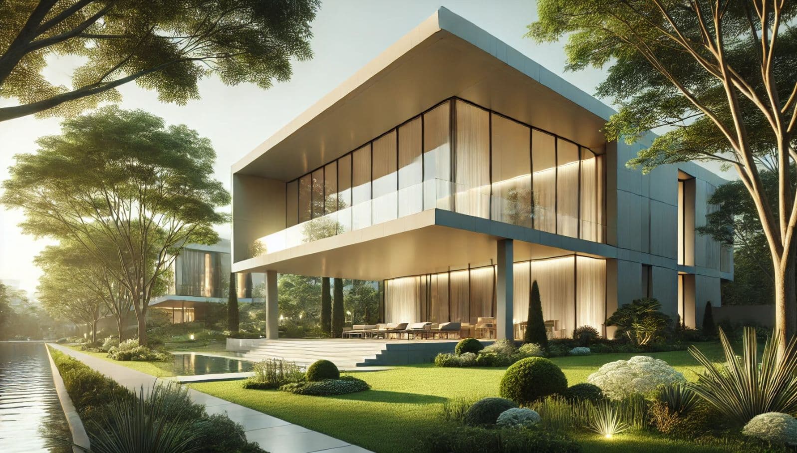 Architekturrendering erstellt mit DALL·E Pro - unsere Wahl für intuitive Bildgenerierung