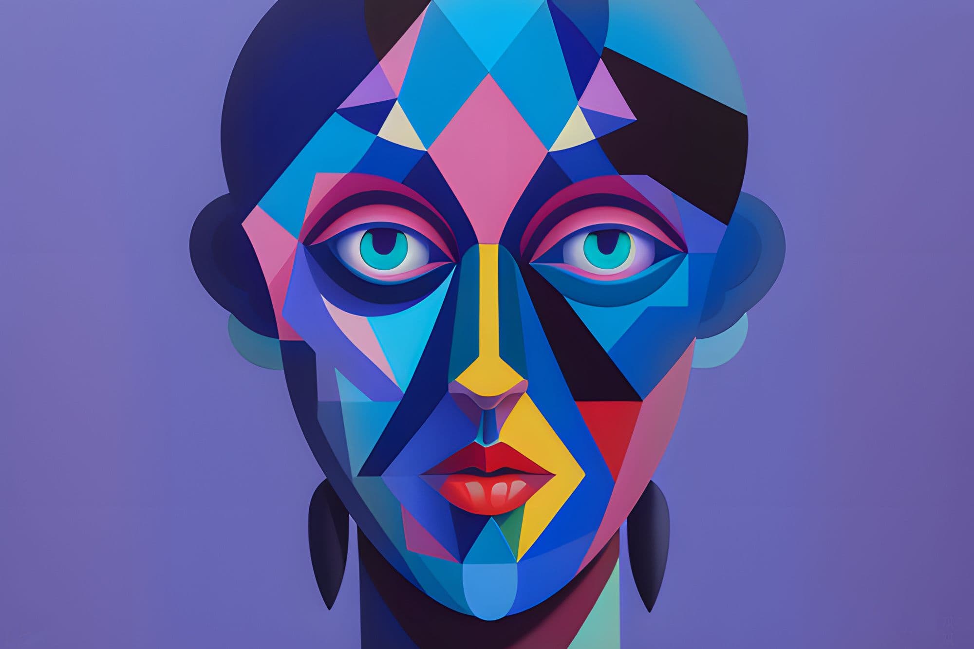 Geometrisches Frauenportrait