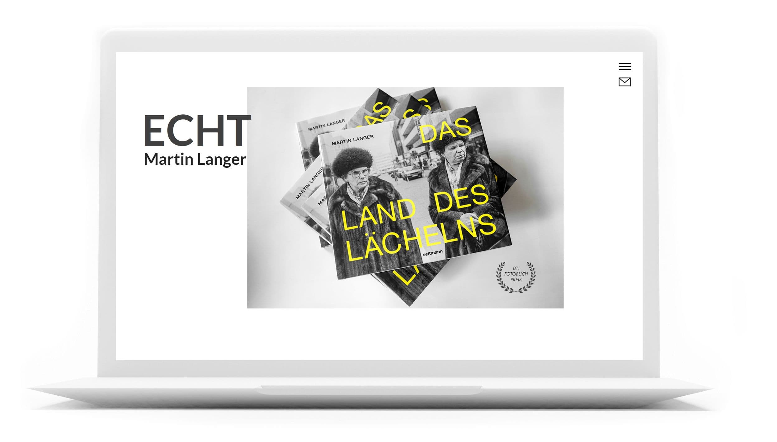 Martin Langer Fotografie Webdesign auf Notebook