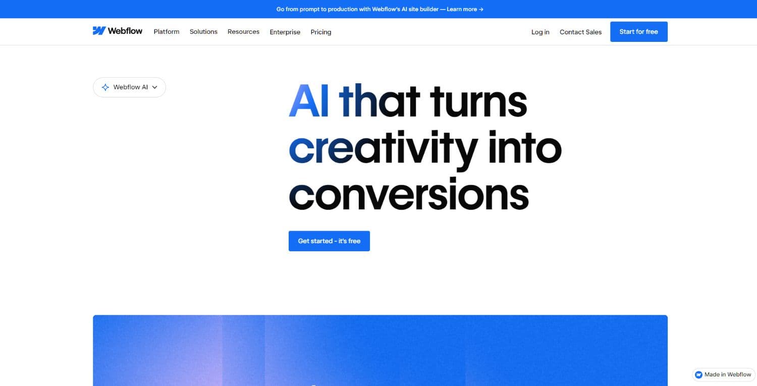 KI Website erstellen mit webflow