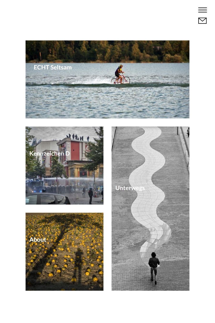 Webdesign Referenz - mobile Ansicht der Fotogalerie des Fotografen Martin Langer