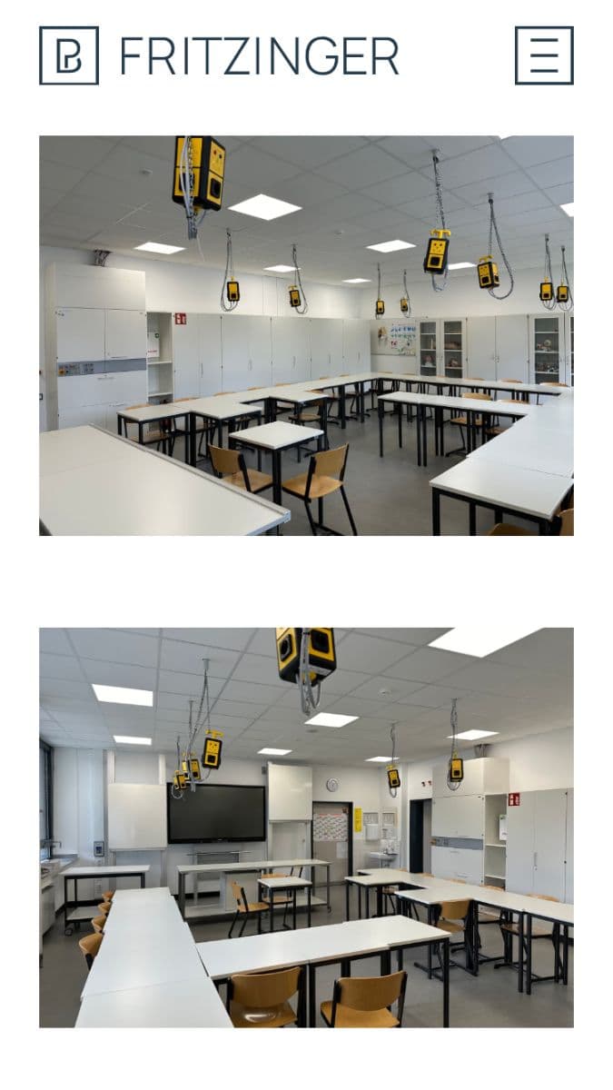 Mobile Ansicht einer Projekteinzelseite aus dem Website-Projekt 'PB Fritzinger' als Beispiel für die hochwertige Projektpräsentation auf der Website.