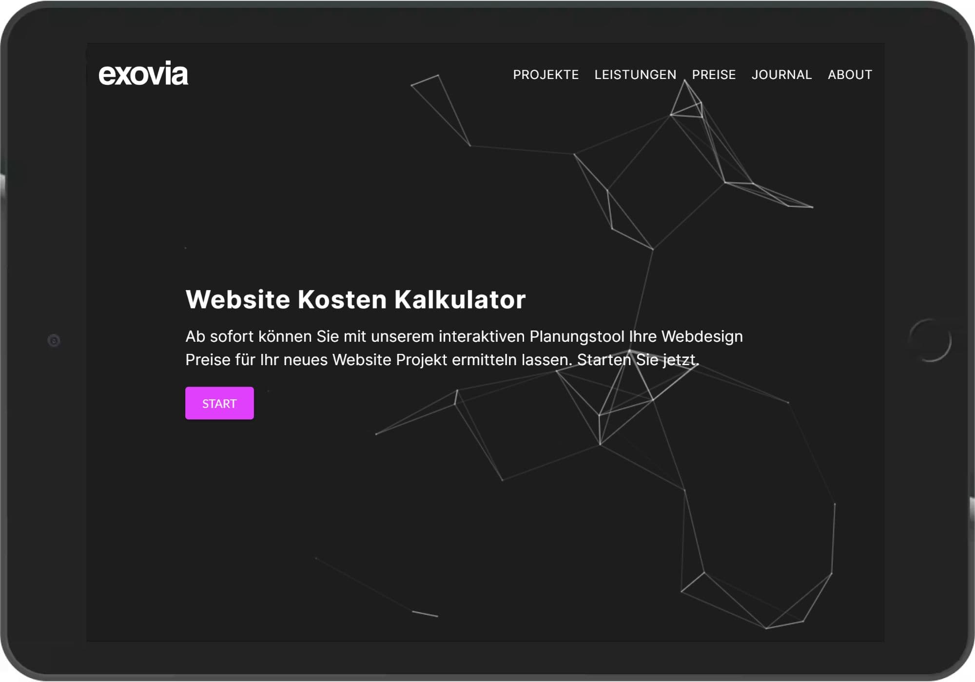 Website Preise Planungstool