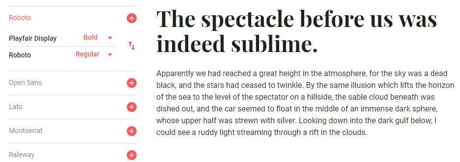 Playfair Display - beste Google Fonts serif