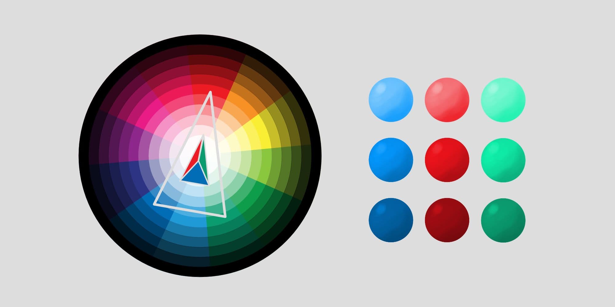 Farbharmonie komplementärer Dreiklang