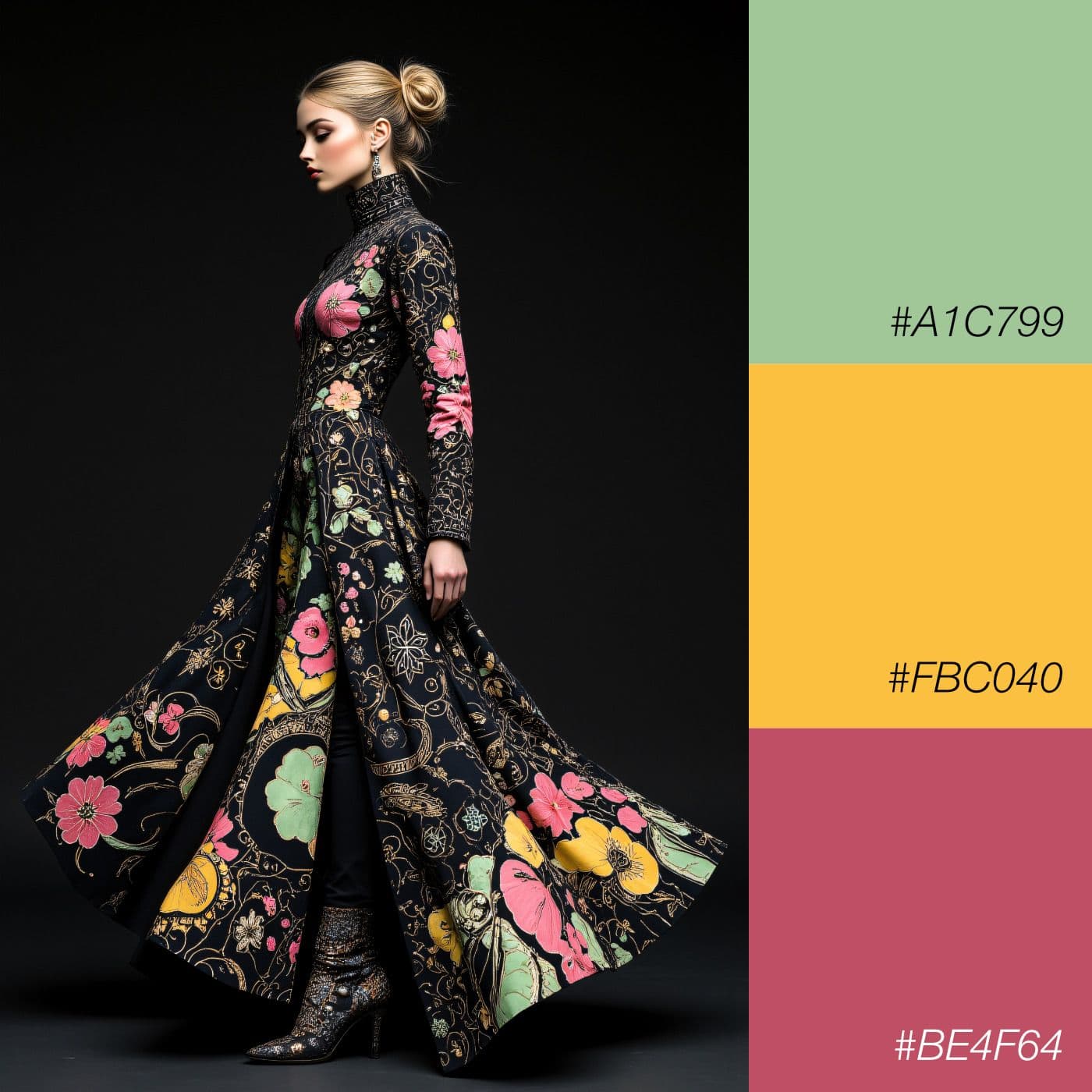 Farbkombination Himbeerrot, Sonnengelb und Pastellgrün – Vibrant Harmony