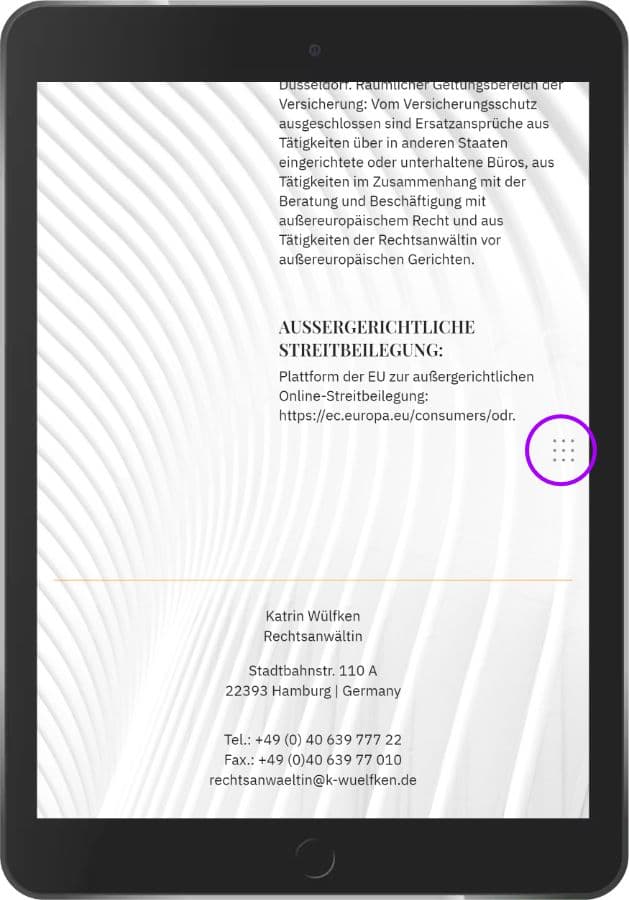 Website Menu Icon Positionierung