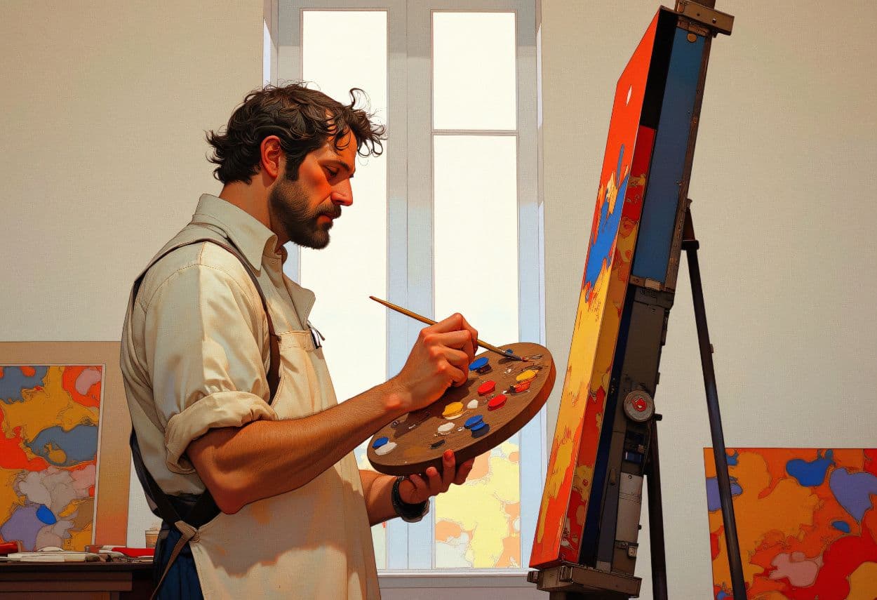 Primärfarben nach Itten - Maler mit Malkasten