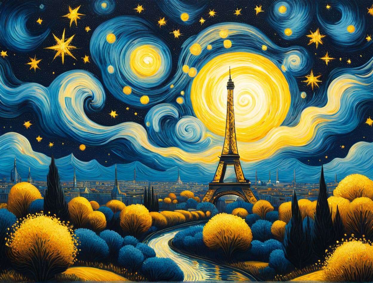 Komplementärfarben - Bild im Stil von van Gogh