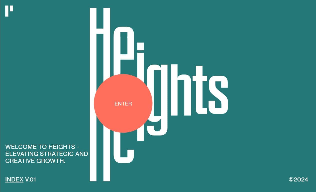 Webdesign Trend: Motion Typografie; Screenshot heights.agency mit interaktionsanimierten Buchstaben